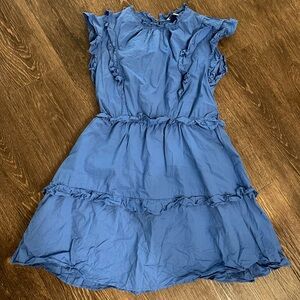 Blue Ruffle Tiered Dress
